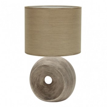 Distribuidor - Lâmpadas Diversas | Sobre Mesas Decoração | SOBREMESA CERAMICA EA 1XE27 BEIS PANTALLA BEIS 52X30X30 CM Ref: 160071015
